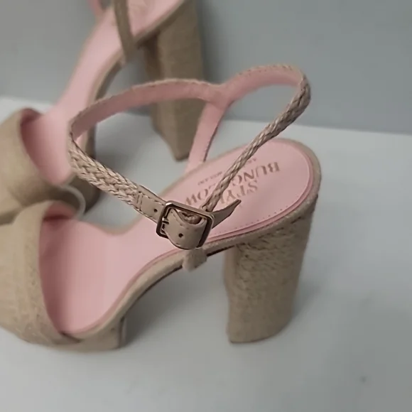 ANTONIO MELANI Beige and Pink Espadrille Platform Sandals - Picture 7 of 9